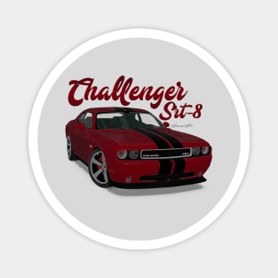 Challenger Srt-8 Bordeux Stripe Front Magnet